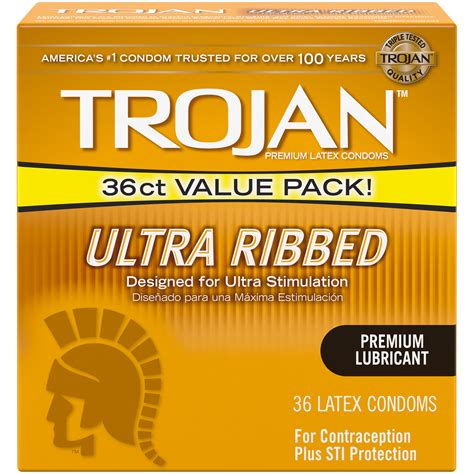 Trojan Ultra Ribbed Condoms 36 Count