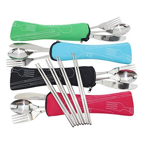 Set Of 4 4 Piece Stainless Steelknife Fork Spoon Chopsticks