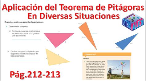 Aplicación Del Teorema De Pitágoras En Diversas Situaciones Página 212