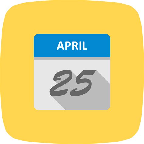 April 25th Date On A Single Day Calendar 486028 Vector Art At Vecteezy