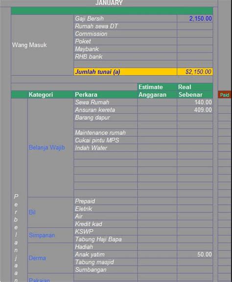 Data boleh disipan dalam format pdf. Contoh Rekod Perbelanjaan Harian Excel