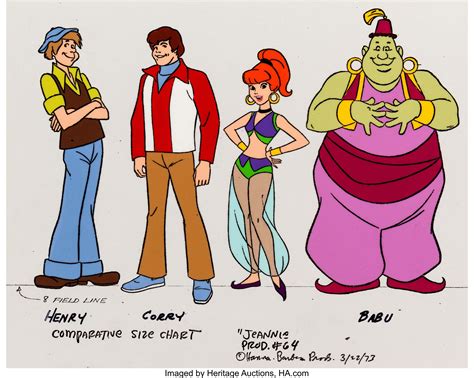 Jeannie Size Comparison Model Sheet Cel Hanna Barbera 1973 Lot