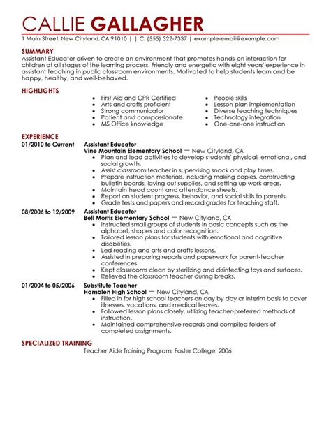 Check spelling or type a new query. Best Assistant Educator Resume Example | LiveCareer