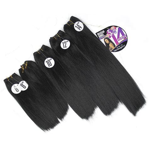2021 Yaki Straight Hair Weave Bundles Kinky Straight 8 14inch Black
