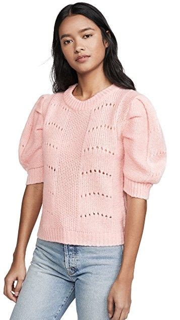 English Factory Short Puff Sleeve Sweater Shopbop Sweaters Puff