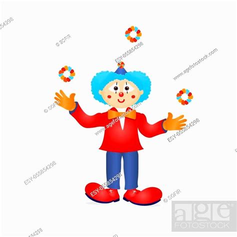 Colorful Clown Circus Costume Cartoon Detailed Character Illustration