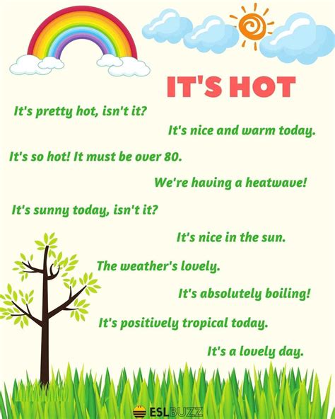 Useful phrases describing COLD WEATHER, HOT WEATHER, RAINY WEATHER... | Weather in english ...