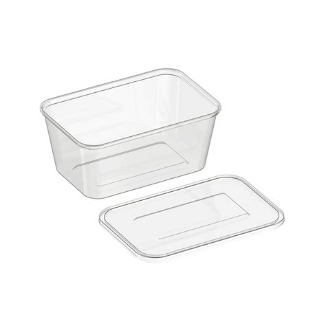 Cosmoplast Microwave Plastic Rectangle Containers 1500 Ml Clear With
