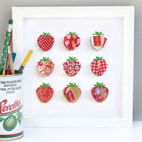 Personalised Paper Strawberry Framed T Strawberry Crafts Framed