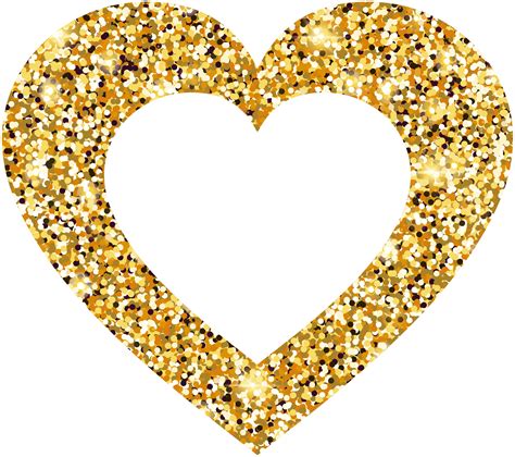 Golden Heart Transparent Clip Art png image