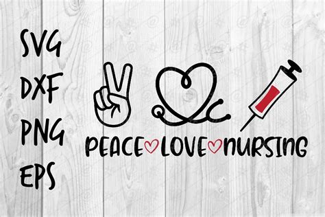 Peace Love Nursing SVG (570643) | Printables | Design Bundles