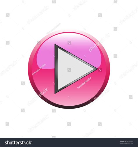 Glossy Pink Play Button Stock Vector Illustration 44352478 Shutterstock