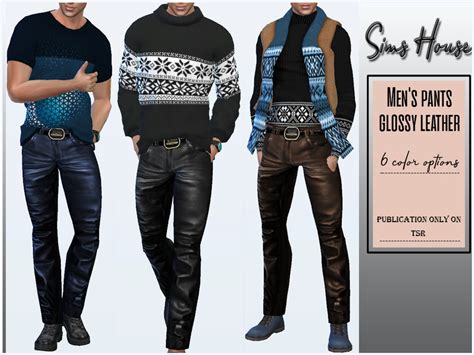 The Sims Resource Mens Pants Glossy Leather