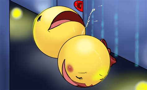 Rule 34 Blinky Pac Man Blush Bow Closed Eyes Cum Cum Shot Ghost Lipstick Ms Pac Man Namco