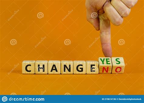 Change Yes Or No Symbol Businessman Turns Cubes And Changes Words