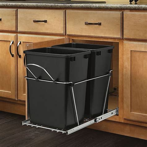 Rev A Shelf Rv 18kd 18c S Double 35 Qt Pull Out Black And Chrome