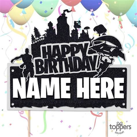 7wide Fortnite Personalized Topper Video Game Party Cake Topper