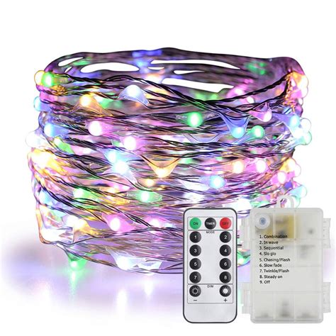 Lightsetc 8 Modes 2 Pack 33 Feet 100 Led Fairy String Lights With Battery Remote Timer Control