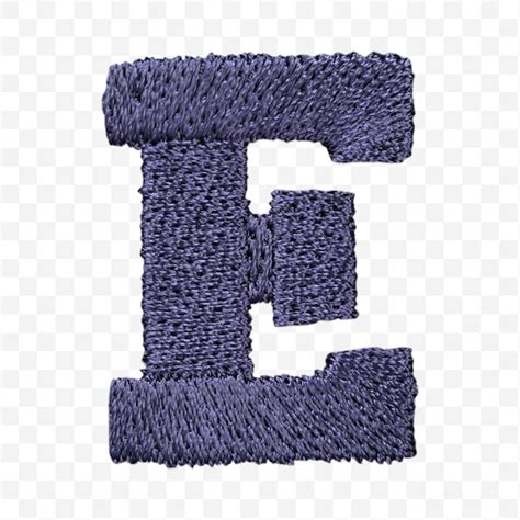 Premium Psd Blue Embroidery Designs Alphabet Letter E Isolated
