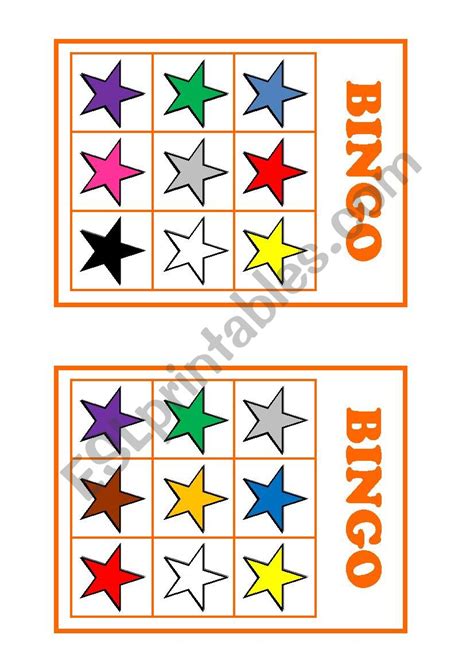 Free Printable Color Bingo Cards