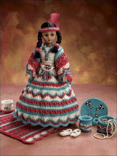 Indian Maiden Crochet Doll Clothes Crochet Doll Dress Crochet Doll Pattern