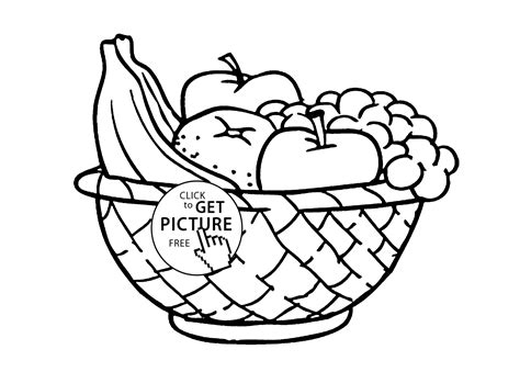 Coloring Pages Of A Bowl Of Fruit Coloring Home