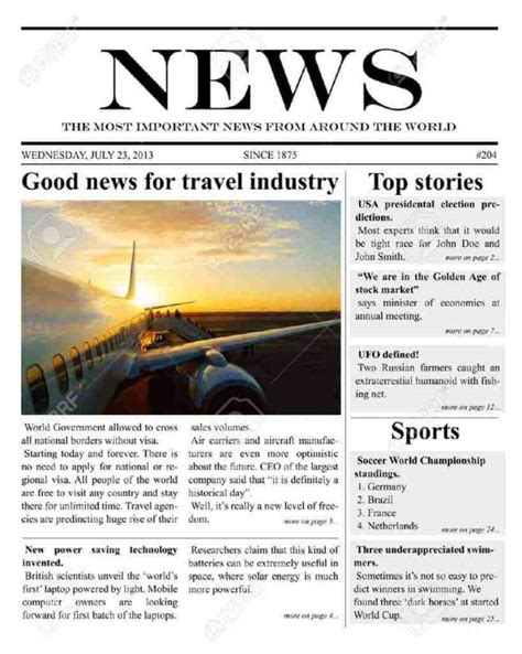 Example of newspaper article template download. 9+ Newspaper templates - Word Excel PDF Formats