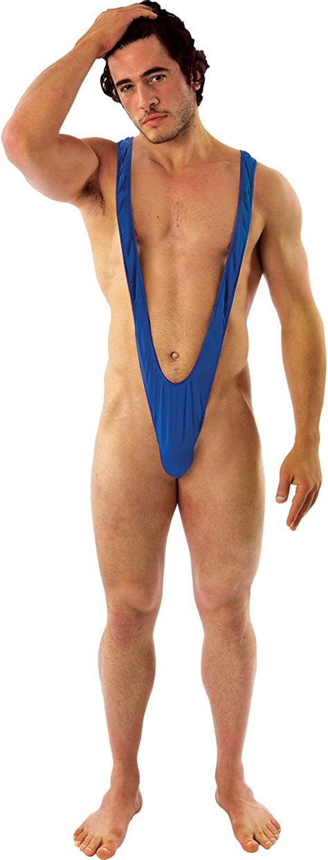Orion Costumes Men S Blue Borat Mankini String Swimsuit Novelty Stag Night Mask Costume Amazon