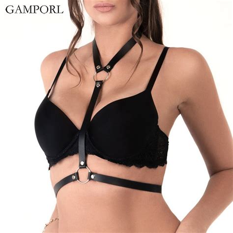 gamporl leather harness garters straps for women body bondage waist belts bra cage lingerie