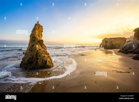 The Famous El Matador Beach During Sunset California Stock Photo Alamy