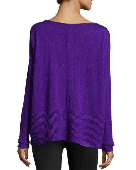 Diane Von Furstenberg Long Sleeve Knit Sweater In Purple Lyst