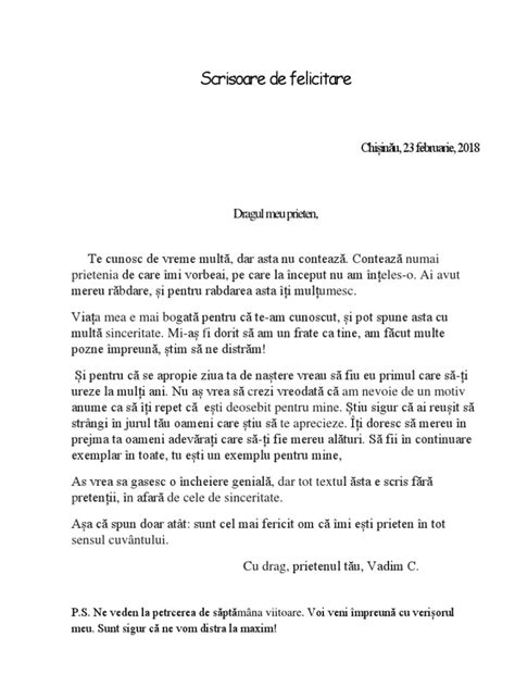 Modele De Scrisori Pentru Prieteni