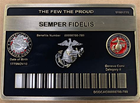 Marine Corps Id Card Coin Etsy