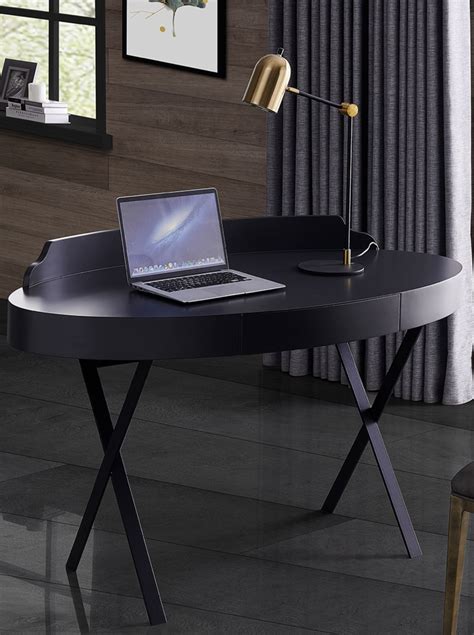 Elegant Grey Lacquer Desk With Metal Legs Charlotte North Carolina