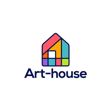 Art Gallery House Logo Art Museum Or Artist School Concept Logo With