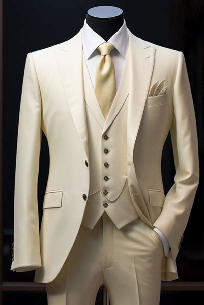 men 3 piece suit wedding suit 3 piece cream suit elegant sainly sainly