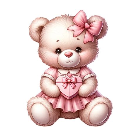 Watercolor Valentines Teddy Bear Clipart Clipart 20 Pngs High Quality 300 Dpi Pngs Digital