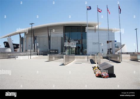 Modern Architecture Of The Maritime Museum With Flags And Memorial On A