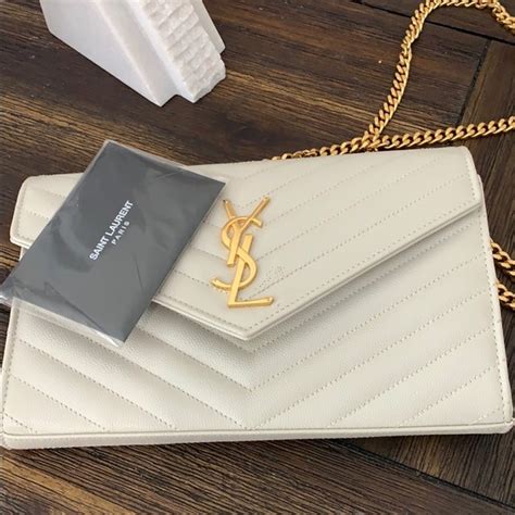 Yves Saint Laurent Bags White And Gold Ysl Clutch Bag Poshmark