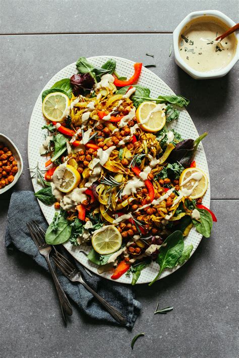 Curry Roasted Fennel Salad And Tahini Dressing Minimalist Baker Recipes