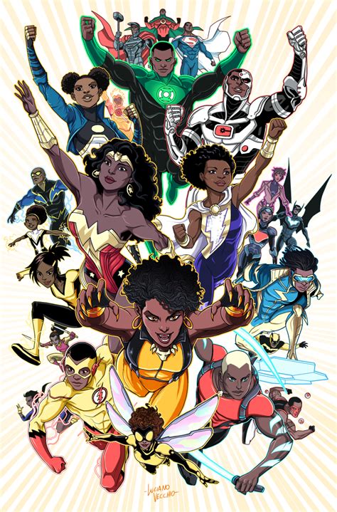 Black Superheroes Of The Dcu By Lucianovecchio Arte Dc Comics Black