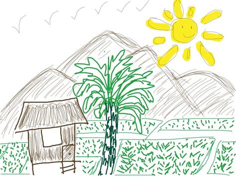 How To Draw A Bahay Kubo Bahay Kubo Drawing Activitie