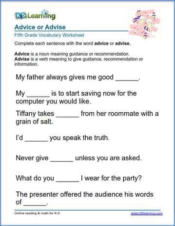 Printables of Worksheet For Year 5 English - Geotwitter ...