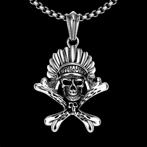 Skull Figure Stainless Steel Pendant For Man Punk Gothic Jewelry