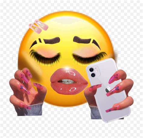 Emoji Aye Art Queen Slay Sticker Emoji With Long Eyelashes And Nails