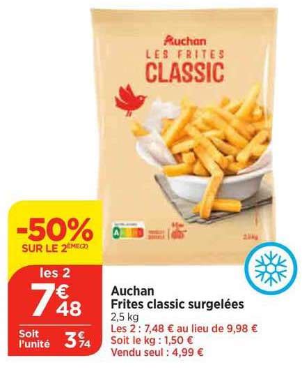 Promo Auchan Frites Classic Surgel Es Chez Maximarch Icatalogue Fr