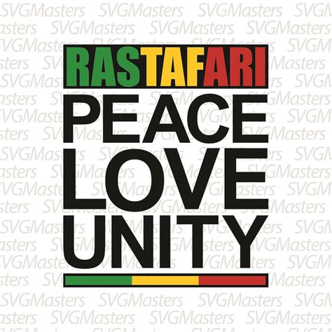 Peace Love And Unity Svg Rasta Vector Digital Clipart Etsy