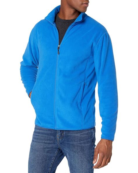 Amazon Essentials Full Zip Polar Fleece Jacket In Cobalt Blue For Men