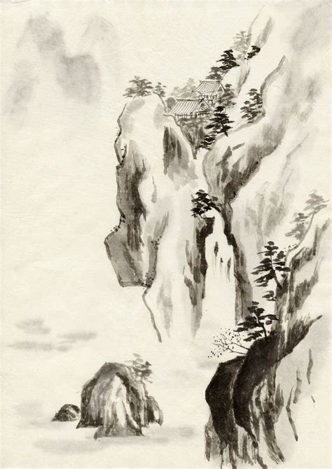 Ink Traditional Chinese Painting Landscape Chinese Landscape Painting