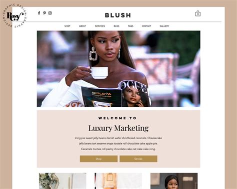 Wix Template Wix Shopping Ecommerce Website Nude Simplistic Etsy